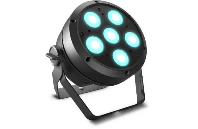 Reflector LED Cameo Root PAR 6, 72W, 6 LED-uri 12W RGBAW + UV, 1800 lm, negru